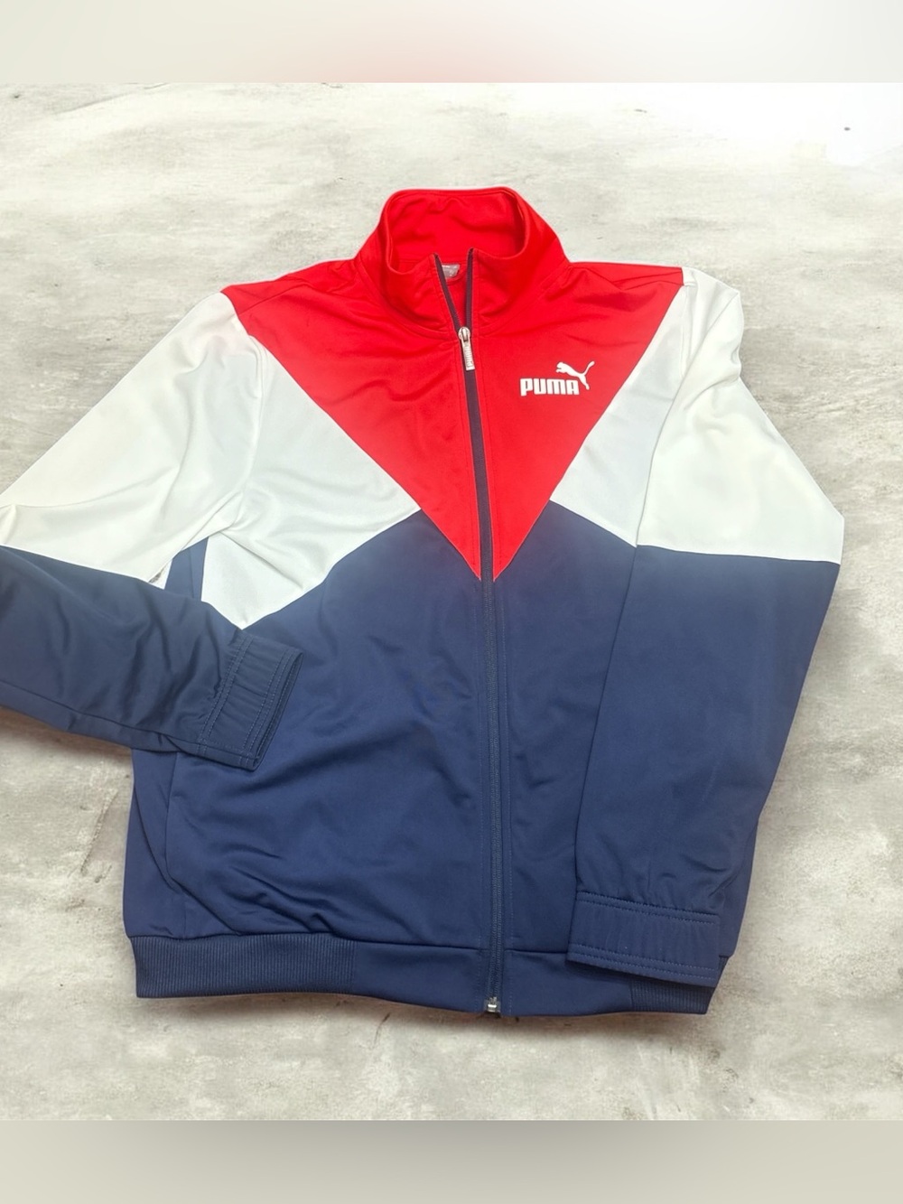 Puma Red Full-Zip Track Jacket with Black Trim